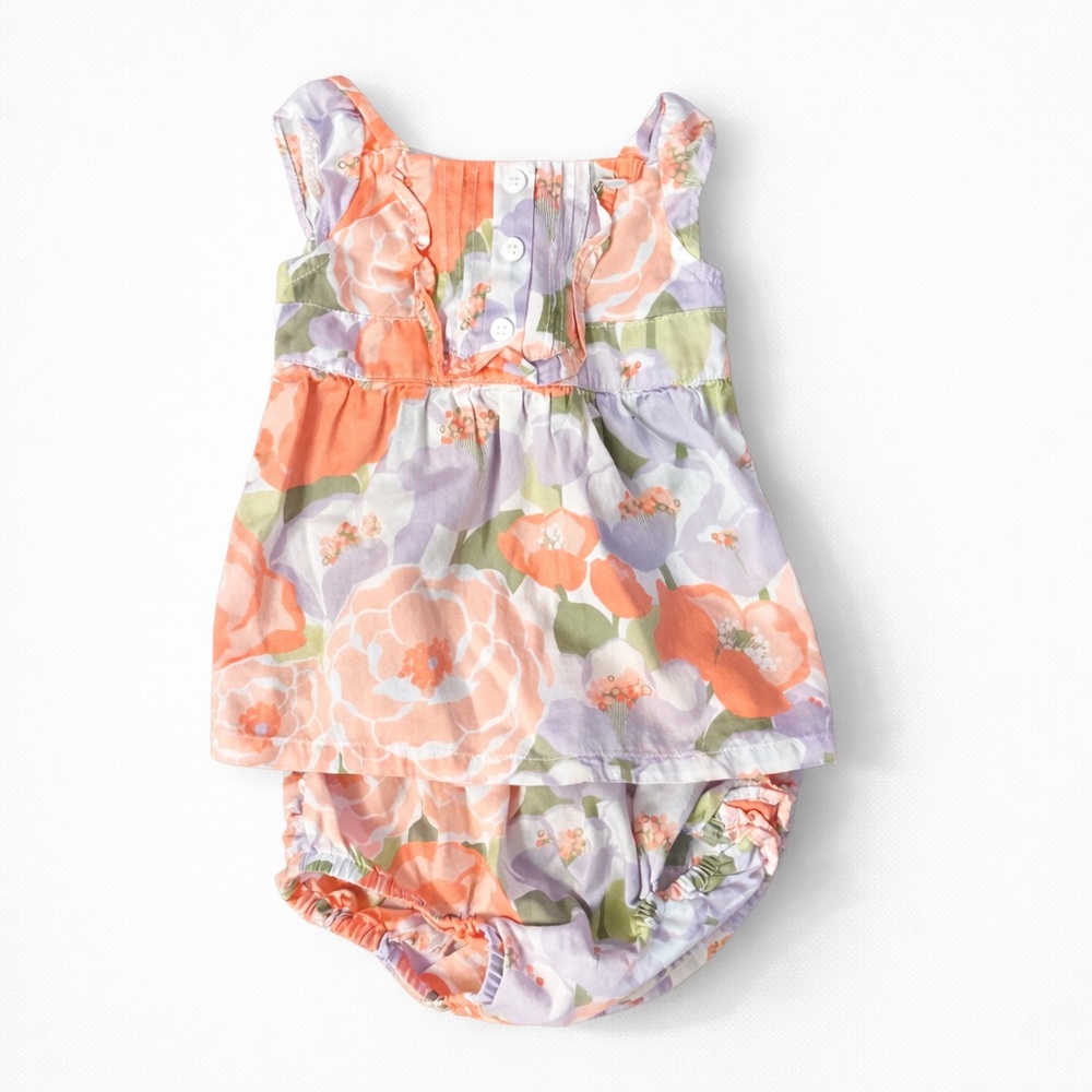 Janie and Jack Floral Top & Bloomers Set 3–6M Peach Purple